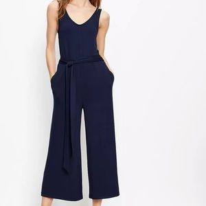 Lou & Grey Softblend Double V Jumpsuit Navy Large NWT
